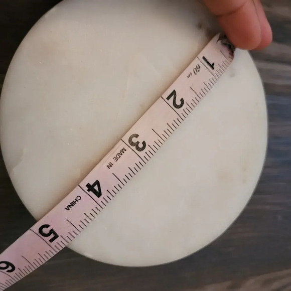 Vintage Home Marble Salt Cellar Sliding Lid Cover Copper Base Trinket Box Heavy - Picture 7 of 9